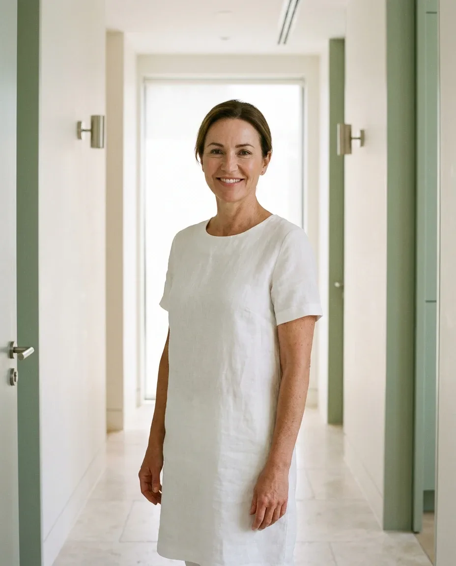 Dr Anna Ellis in the clinic corridor
